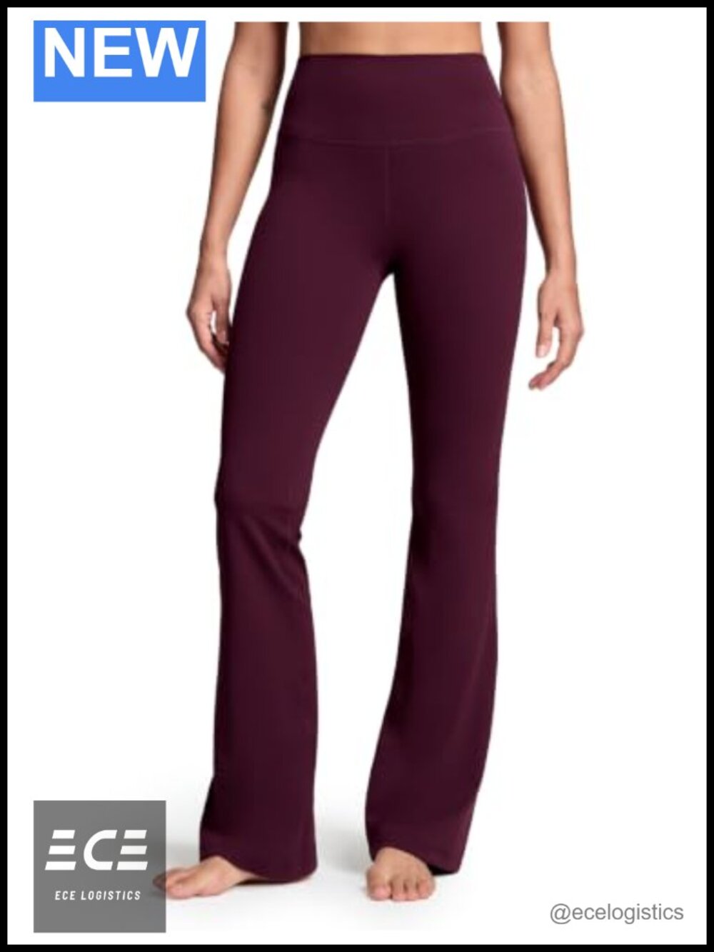 Flared High Rise Yoga Leggings Tummy Control Wide Waistband Lounge Pants